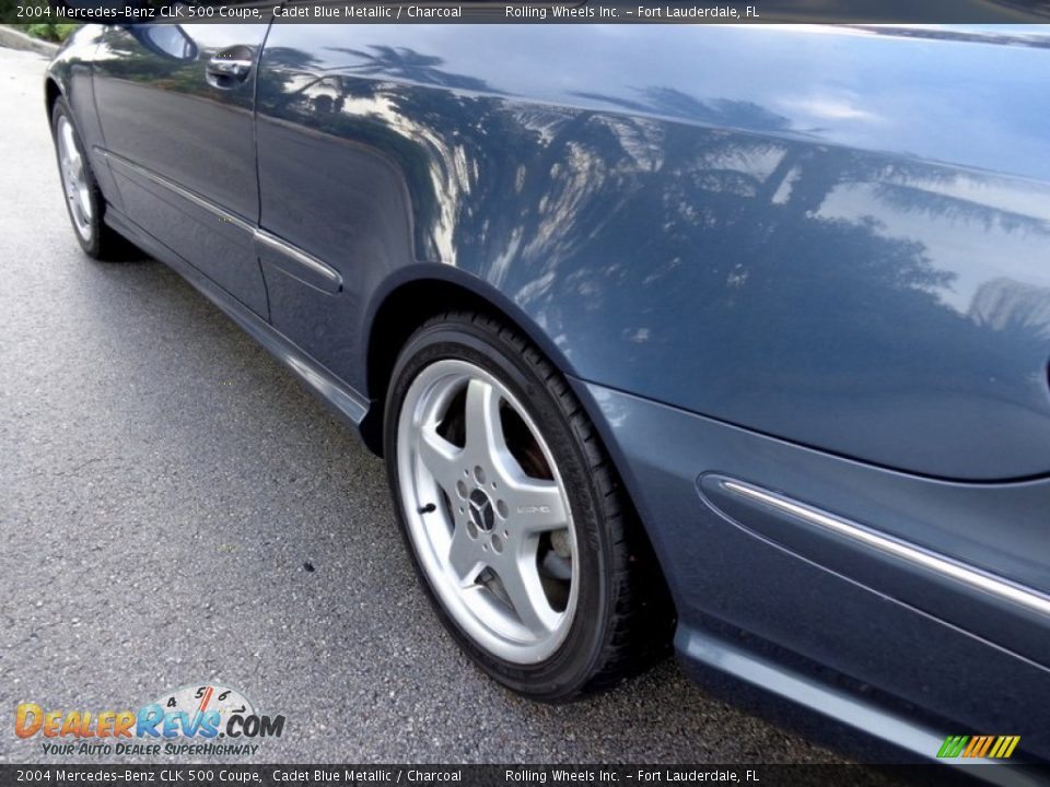 2004 Mercedes-Benz CLK 500 Coupe Cadet Blue Metallic / Charcoal Photo #23