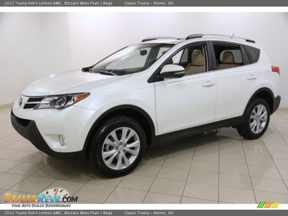 2013 Toyota RAV4 Limited AWD Blizzard White Pearl / Beige Photo #3