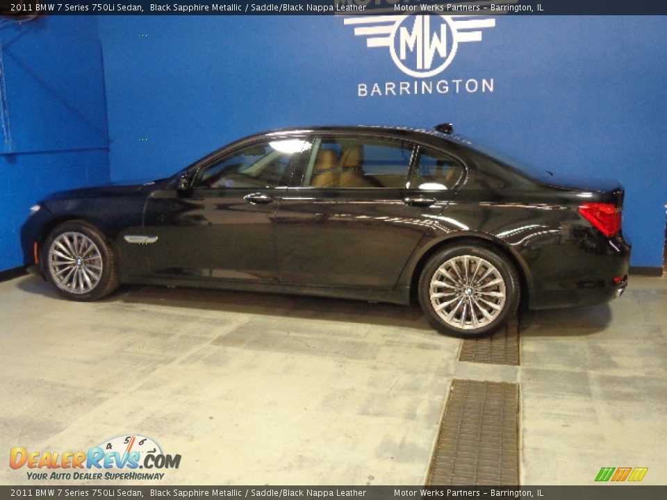 2011 BMW 7 Series 750Li Sedan Black Sapphire Metallic / Saddle/Black Nappa Leather Photo #3