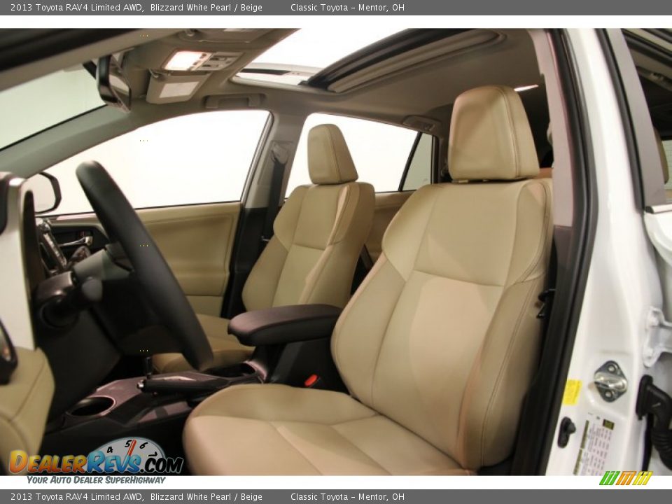2013 Toyota RAV4 Limited AWD Blizzard White Pearl / Beige Photo #5