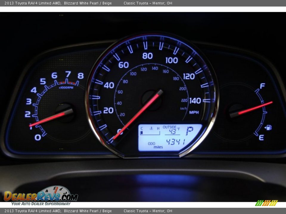 2013 Toyota RAV4 Limited AWD Blizzard White Pearl / Beige Photo #7