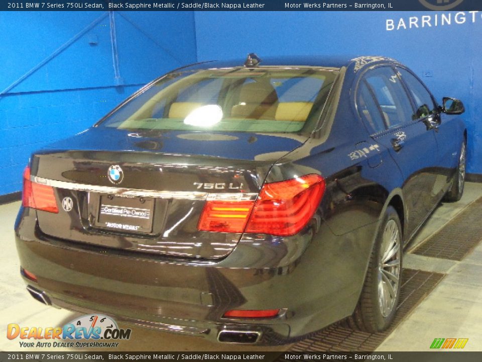 2011 BMW 7 Series 750Li Sedan Black Sapphire Metallic / Saddle/Black Nappa Leather Photo #5