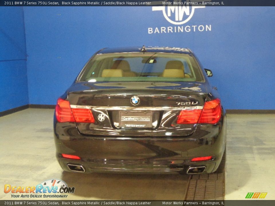 2011 BMW 7 Series 750Li Sedan Black Sapphire Metallic / Saddle/Black Nappa Leather Photo #6