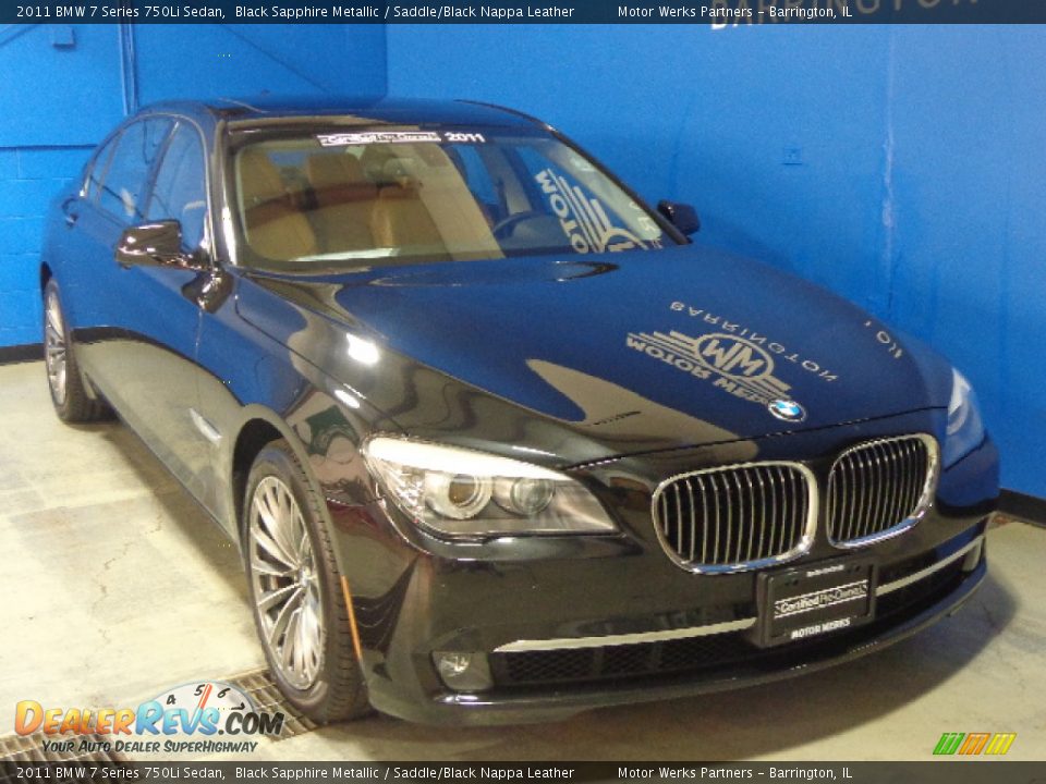 2011 BMW 7 Series 750Li Sedan Black Sapphire Metallic / Saddle/Black Nappa Leather Photo #7