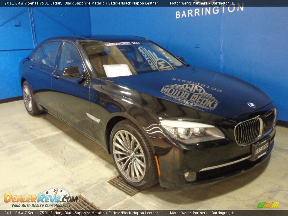 2011 BMW 7 Series 750Li Sedan Black Sapphire Metallic / Saddle/Black Nappa Leather Photo #8