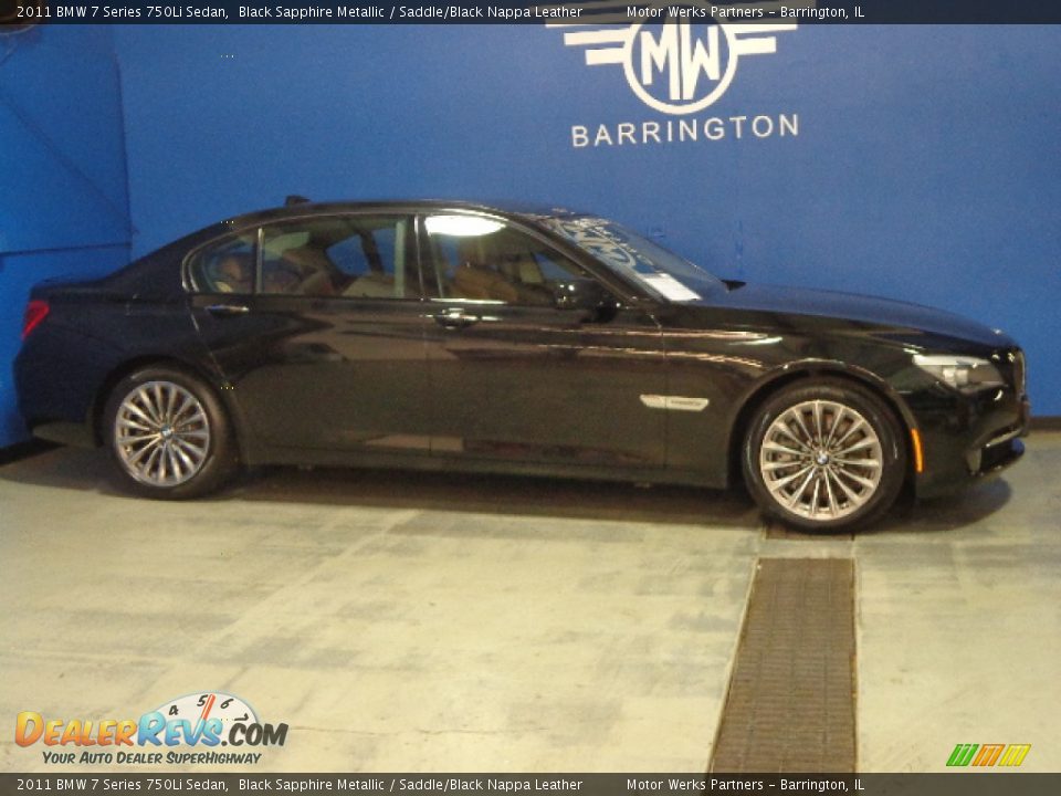 2011 BMW 7 Series 750Li Sedan Black Sapphire Metallic / Saddle/Black Nappa Leather Photo #9