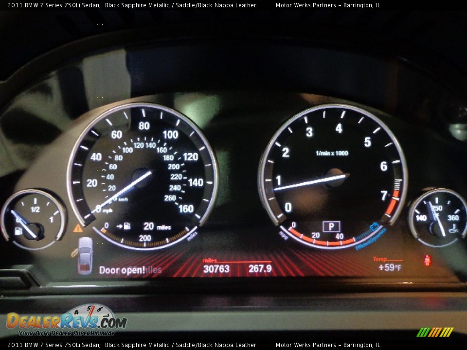 2011 BMW 7 Series 750Li Sedan Black Sapphire Metallic / Saddle/Black Nappa Leather Photo #20