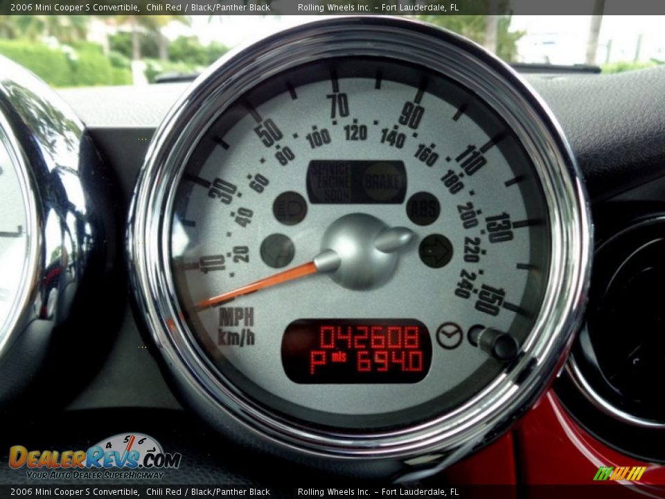 2006 Mini Cooper S Convertible Chili Red / Black/Panther Black Photo #4