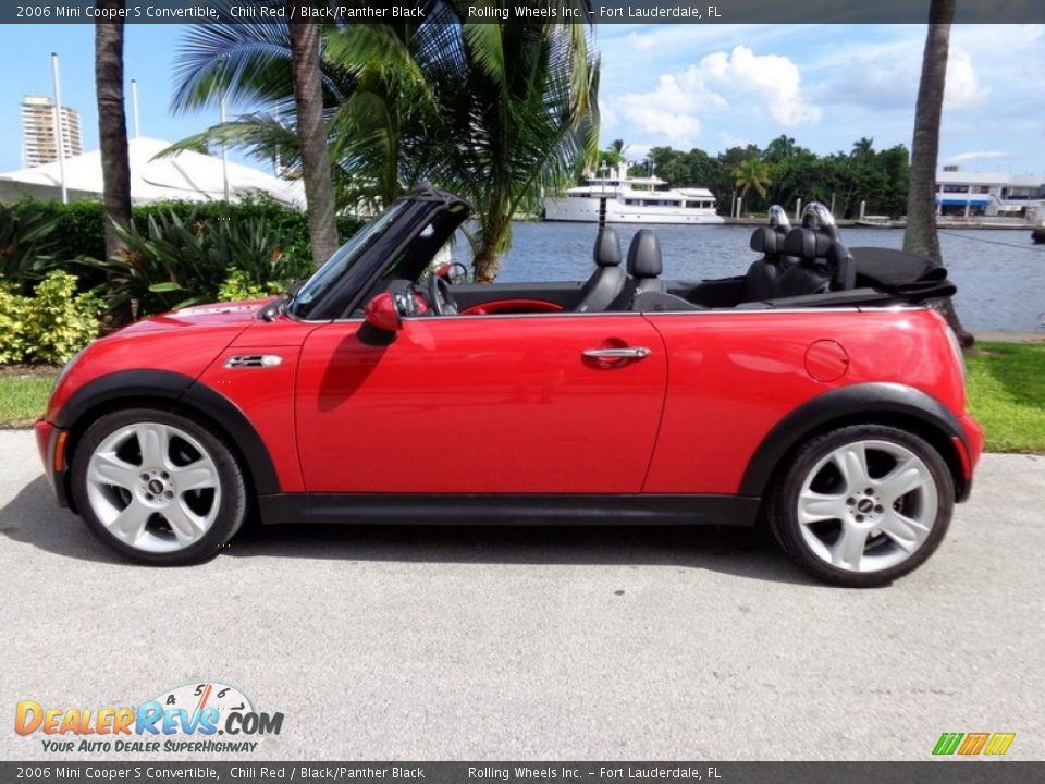 2006 Mini Cooper S Convertible Chili Red / Black/Panther Black Photo #10