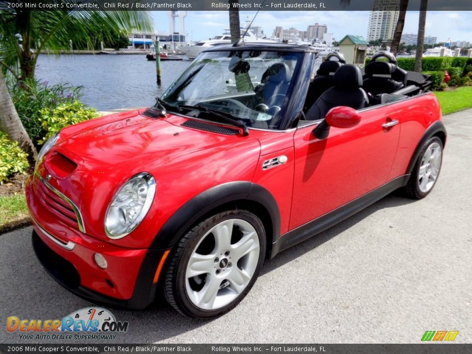 2006 Mini Cooper S Convertible Chili Red / Black/Panther Black Photo #12