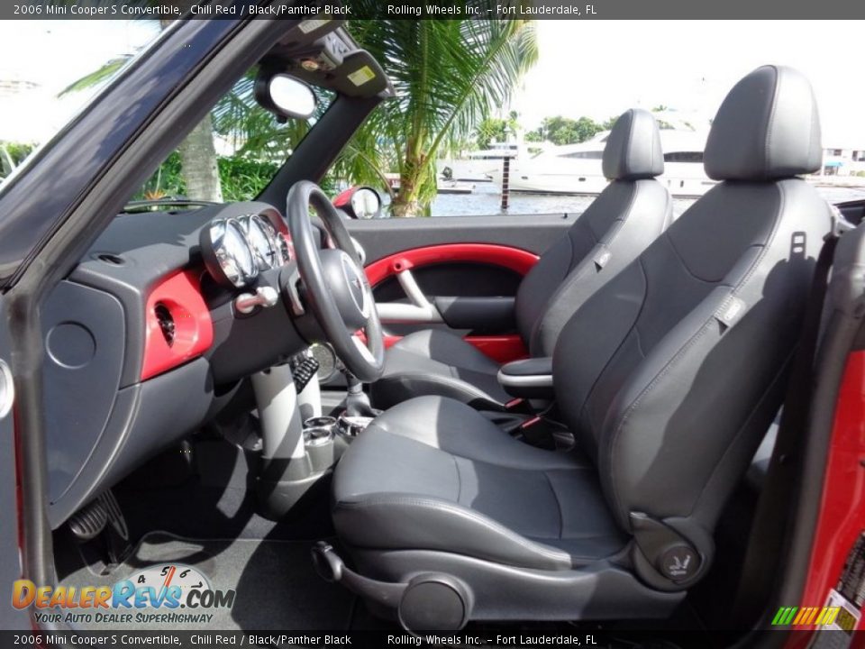 2006 Mini Cooper S Convertible Chili Red / Black/Panther Black Photo #13
