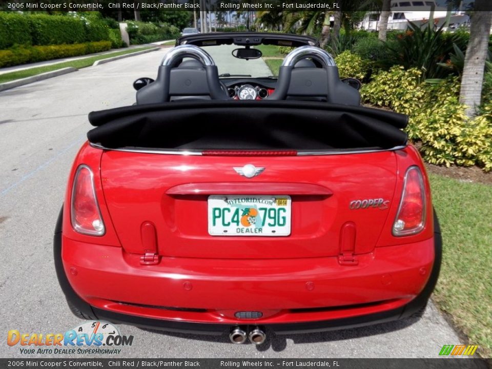 2006 Mini Cooper S Convertible Chili Red / Black/Panther Black Photo #14