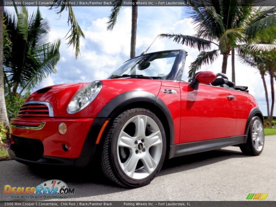 2006 Mini Cooper S Convertible Chili Red / Black/Panther Black Photo #17
