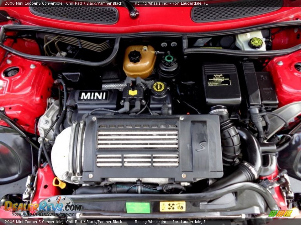 2006 Mini Cooper S Convertible Chili Red / Black/Panther Black Photo #26