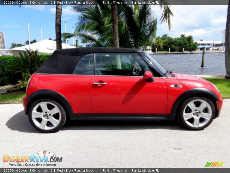 2006 Mini Cooper S Convertible Chili Red / Black/Panther Black Photo #27
