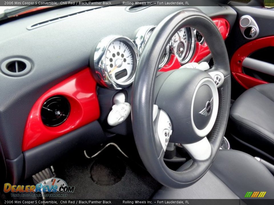 2006 Mini Cooper S Convertible Chili Red / Black/Panther Black Photo #34