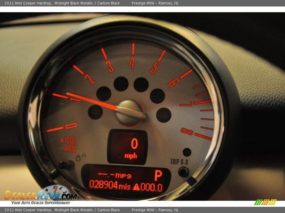 2011 Mini Cooper Hardtop Midnight Black Metallic / Carbon Black Photo #22