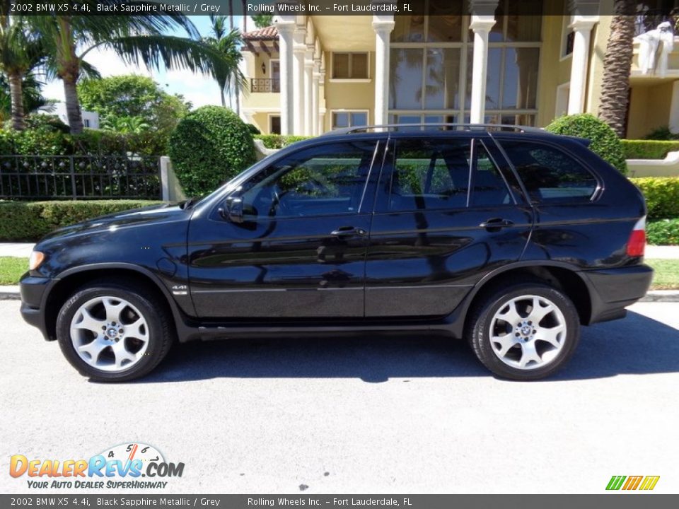 2002 BMW X5 4.4i Black Sapphire Metallic / Grey Photo #3