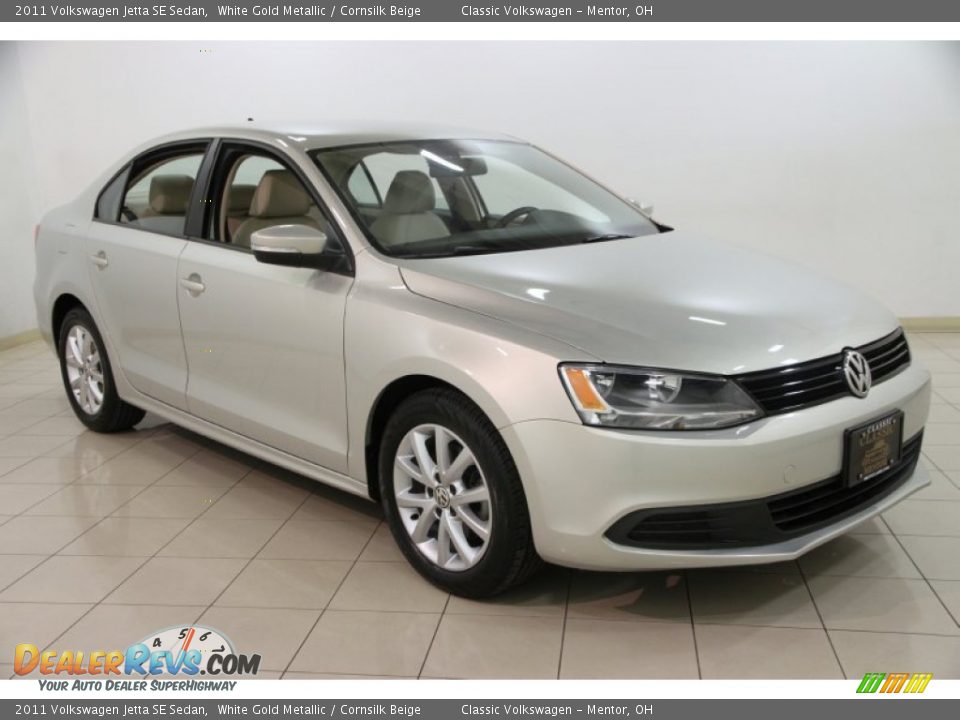 2011 Volkswagen Jetta SE Sedan White Gold Metallic / Cornsilk Beige Photo #1
