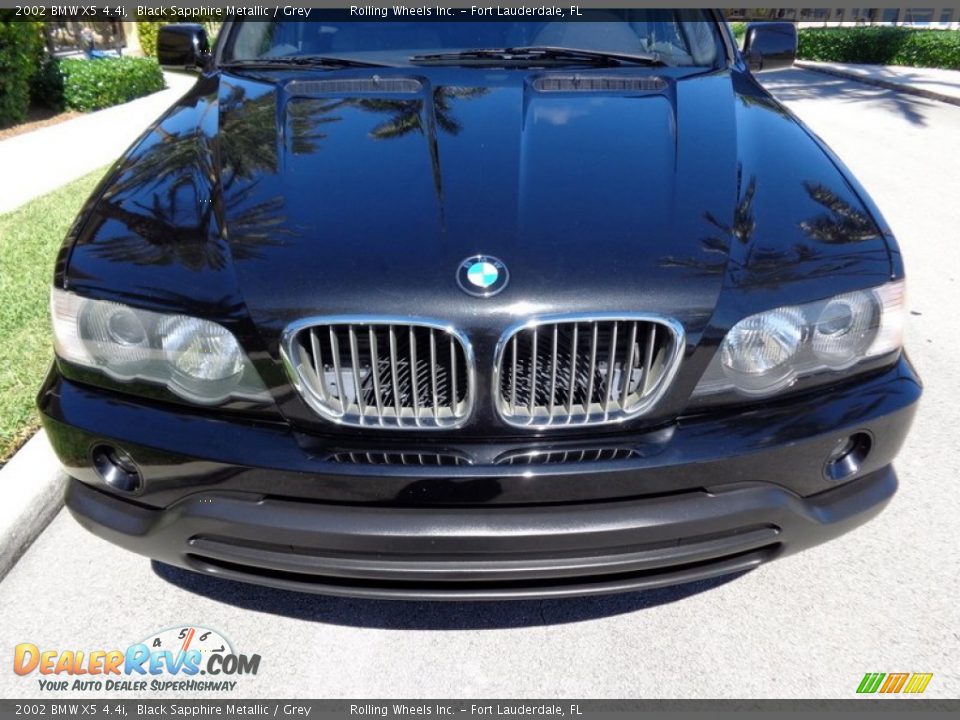 2002 BMW X5 4.4i Black Sapphire Metallic / Grey Photo #28
