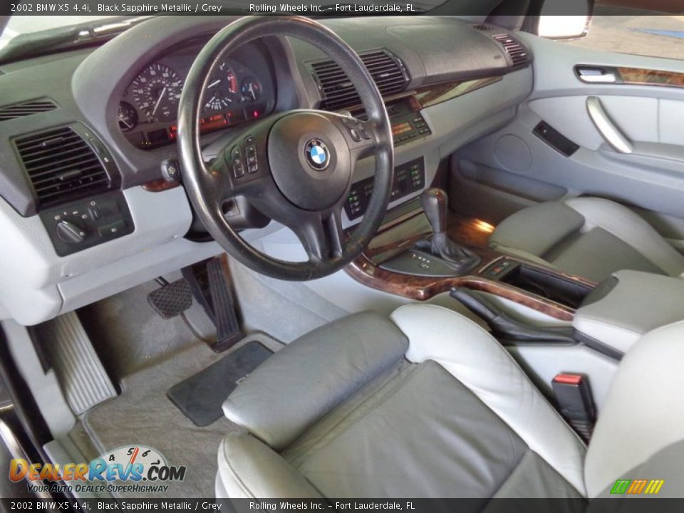 2002 BMW X5 4.4i Black Sapphire Metallic / Grey Photo #34