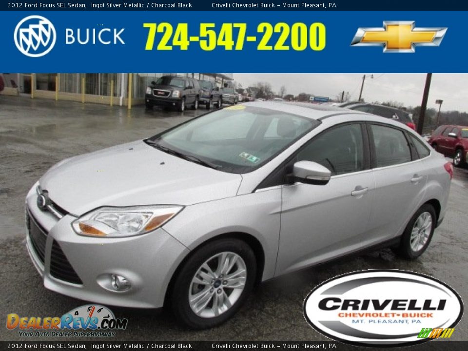 2012 Ford Focus SEL Sedan Ingot Silver Metallic / Charcoal Black Photo #1