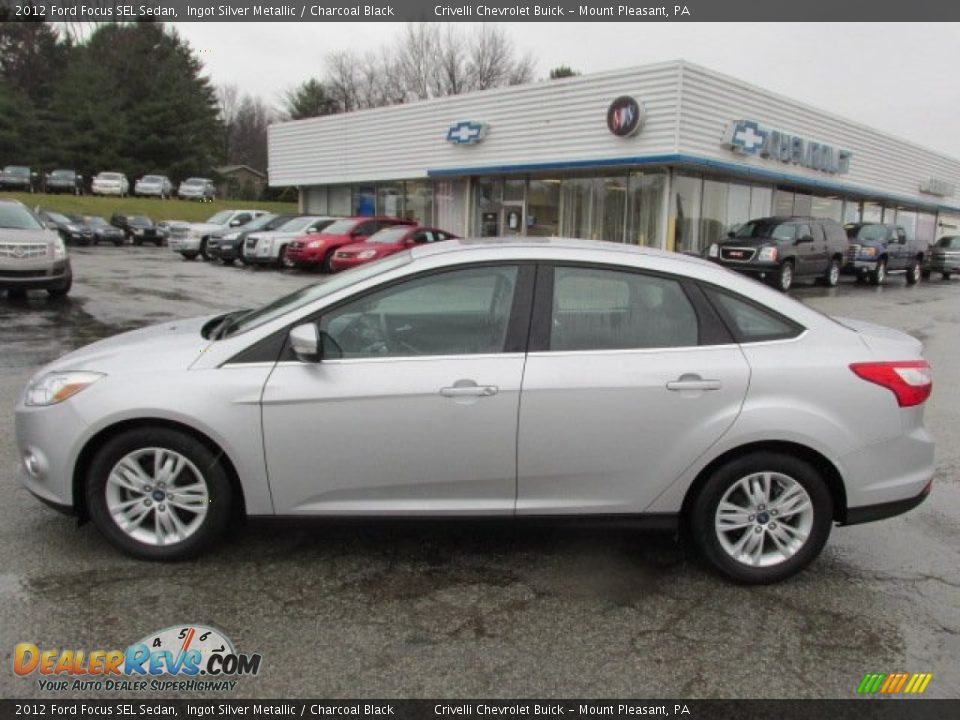 2012 Ford Focus SEL Sedan Ingot Silver Metallic / Charcoal Black Photo #2