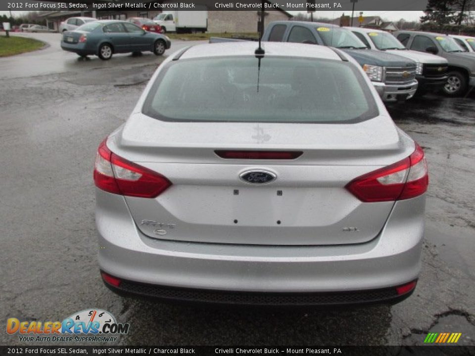 2012 Ford Focus SEL Sedan Ingot Silver Metallic / Charcoal Black Photo #6