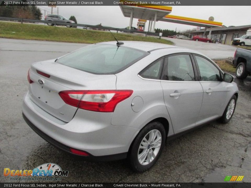 2012 Ford Focus SEL Sedan Ingot Silver Metallic / Charcoal Black Photo #8