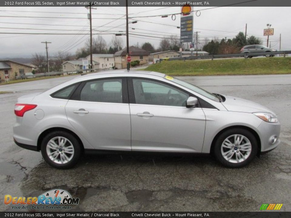 2012 Ford Focus SEL Sedan Ingot Silver Metallic / Charcoal Black Photo #9