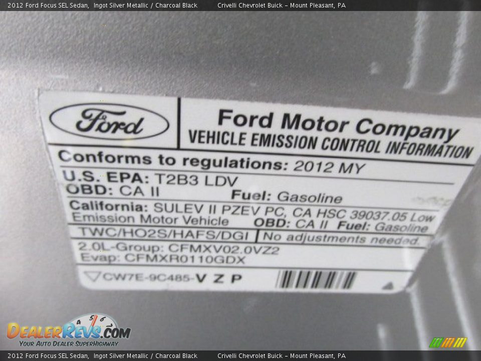 2012 Ford Focus SEL Sedan Ingot Silver Metallic / Charcoal Black Photo #13