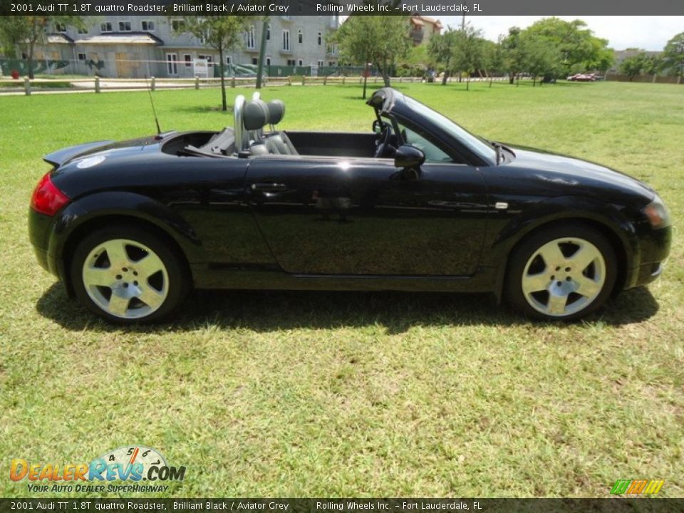 2001 Audi TT 1.8T quattro Roadster Brilliant Black / Aviator Grey Photo #10
