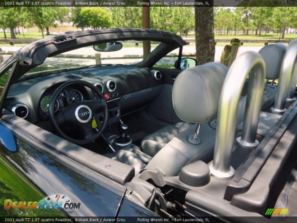 2001 Audi TT 1.8T quattro Roadster Brilliant Black / Aviator Grey Photo #15