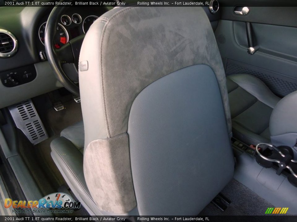 2001 Audi TT 1.8T quattro Roadster Brilliant Black / Aviator Grey Photo #33