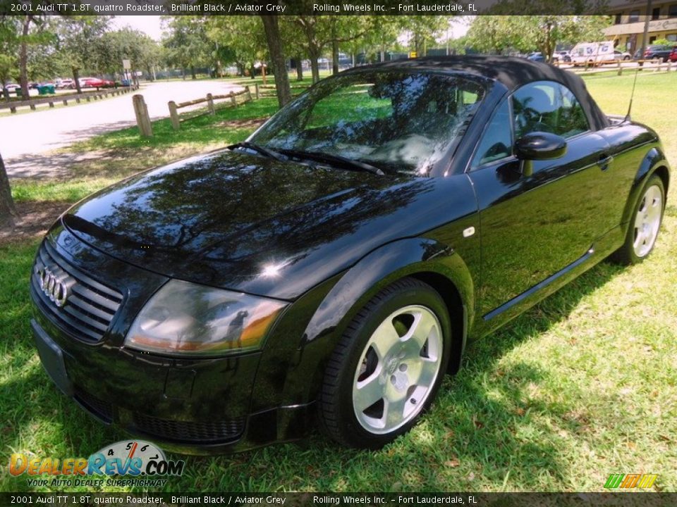2001 Audi TT 1.8T quattro Roadster Brilliant Black / Aviator Grey Photo #34