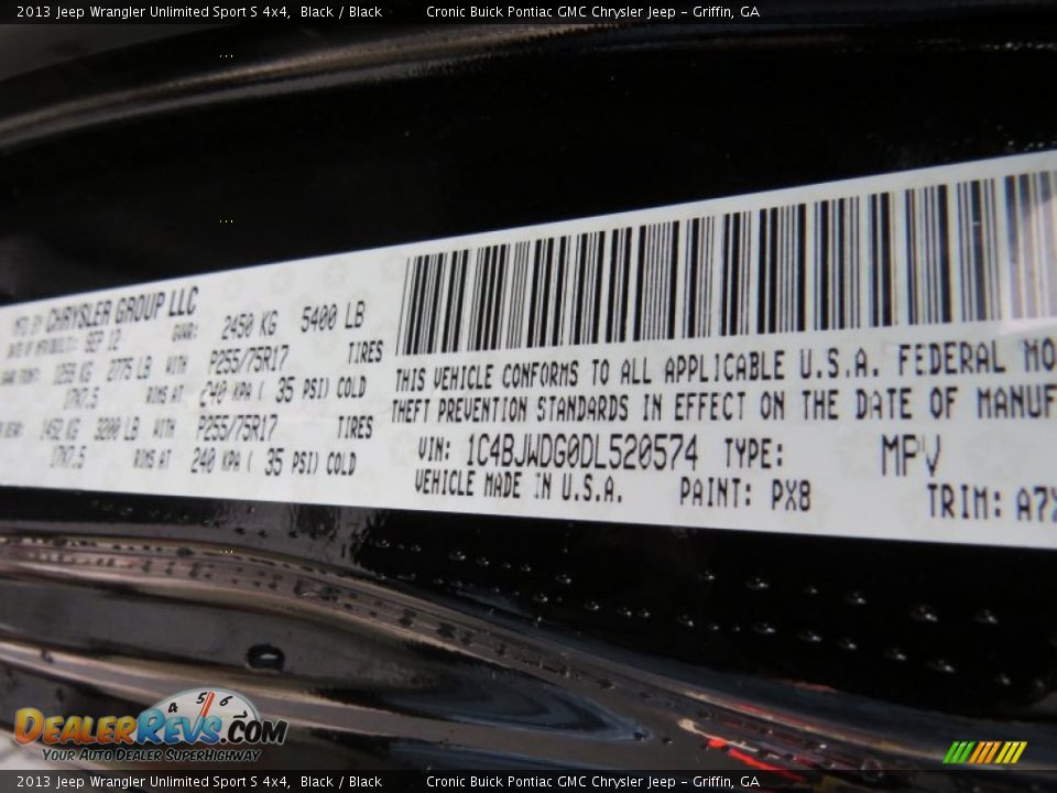 2013 Jeep Wrangler Unlimited Sport S 4x4 Black / Black Photo #24