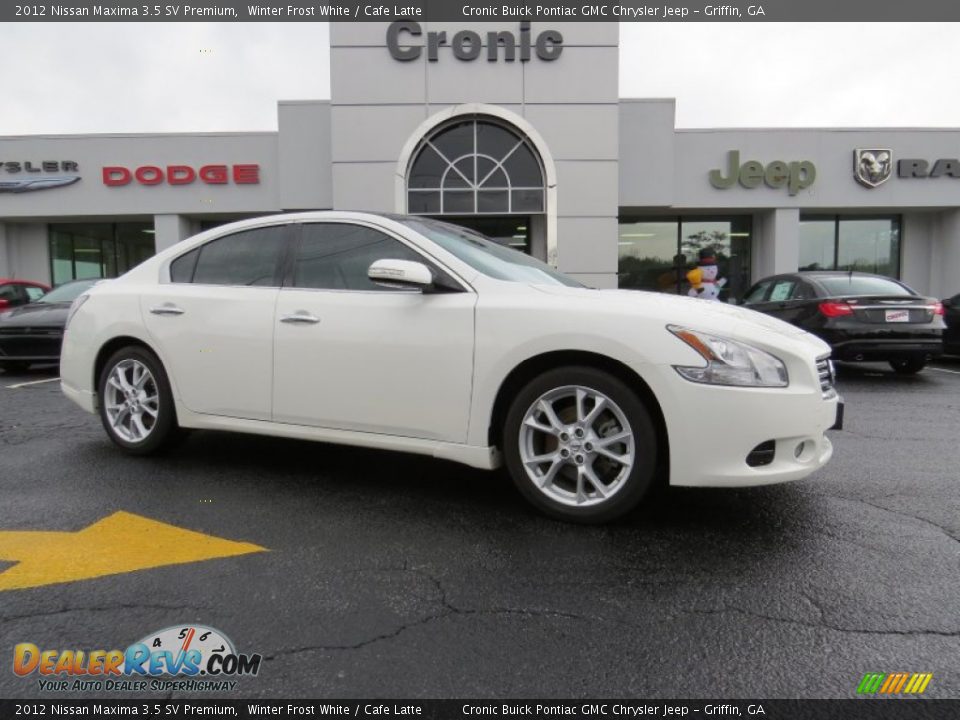 2012 Nissan Maxima 3.5 SV Premium Winter Frost White / Cafe Latte Photo #1