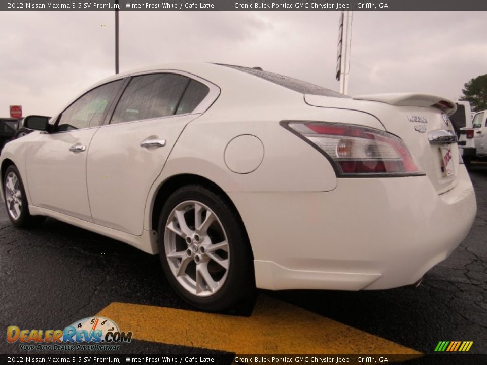 2012 Nissan Maxima 3.5 SV Premium Winter Frost White / Cafe Latte Photo #5