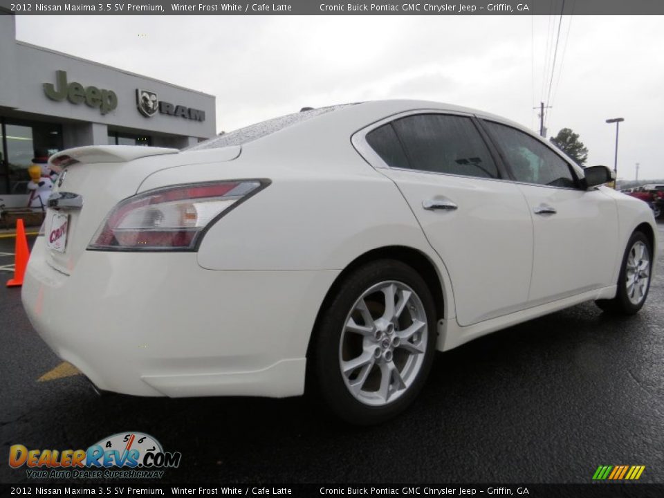 2012 Nissan Maxima 3.5 SV Premium Winter Frost White / Cafe Latte Photo #7