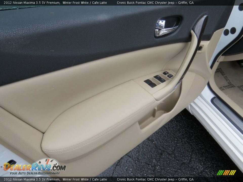 2012 Nissan Maxima 3.5 SV Premium Winter Frost White / Cafe Latte Photo #11