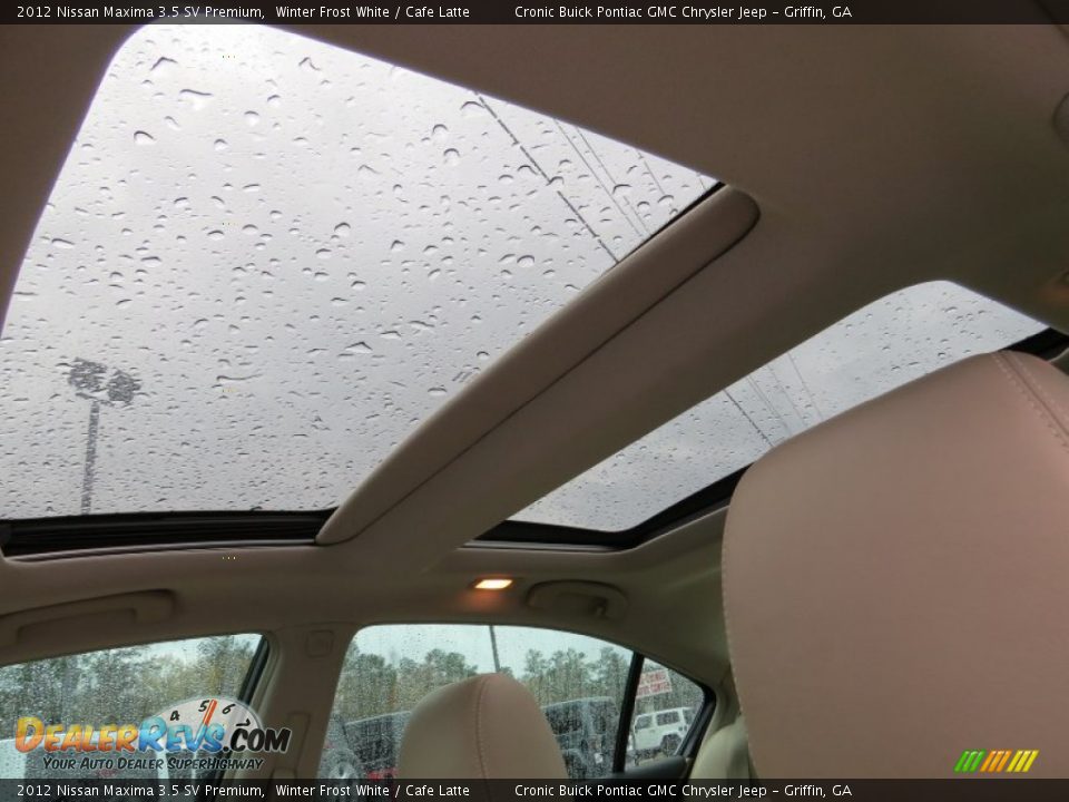 2012 Nissan Maxima 3.5 SV Premium Winter Frost White / Cafe Latte Photo #12