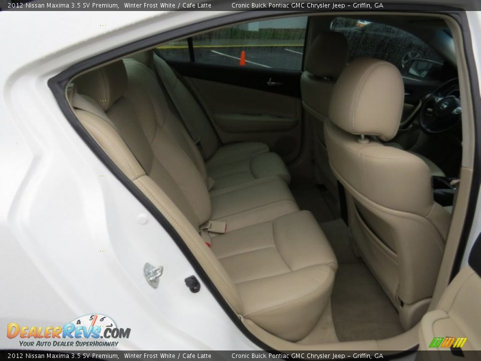 2012 Nissan Maxima 3.5 SV Premium Winter Frost White / Cafe Latte Photo #14