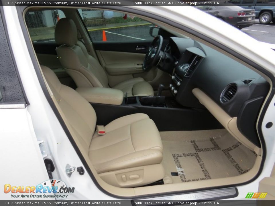 2012 Nissan Maxima 3.5 SV Premium Winter Frost White / Cafe Latte Photo #15
