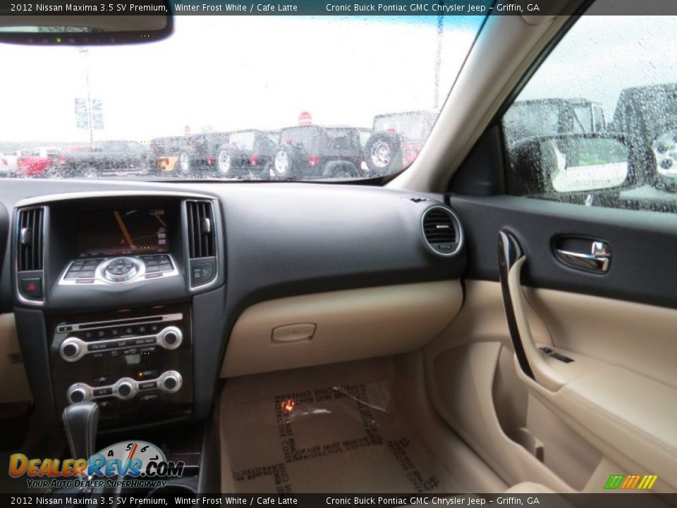 2012 Nissan Maxima 3.5 SV Premium Winter Frost White / Cafe Latte Photo #16
