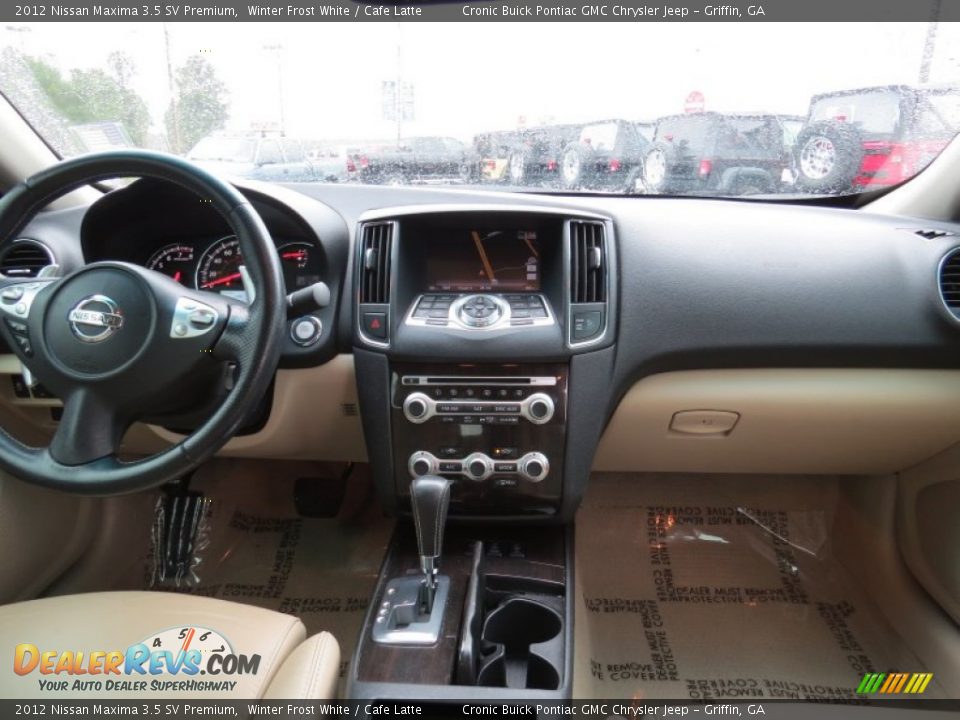 2012 Nissan Maxima 3.5 SV Premium Winter Frost White / Cafe Latte Photo #17