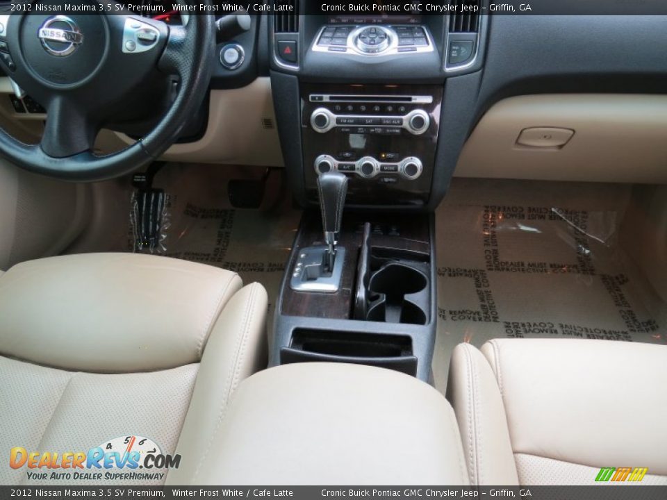 2012 Nissan Maxima 3.5 SV Premium Winter Frost White / Cafe Latte Photo #18