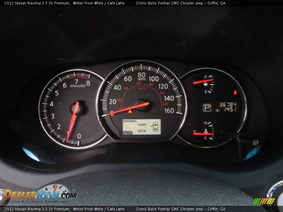 2012 Nissan Maxima 3.5 SV Premium Winter Frost White / Cafe Latte Photo #20