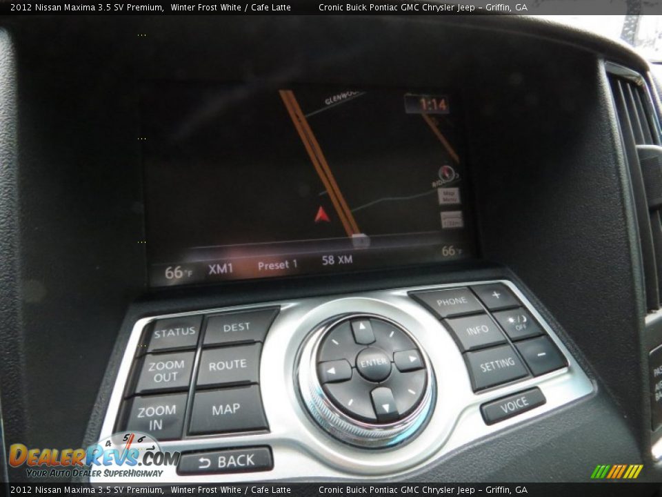 2012 Nissan Maxima 3.5 SV Premium Winter Frost White / Cafe Latte Photo #22