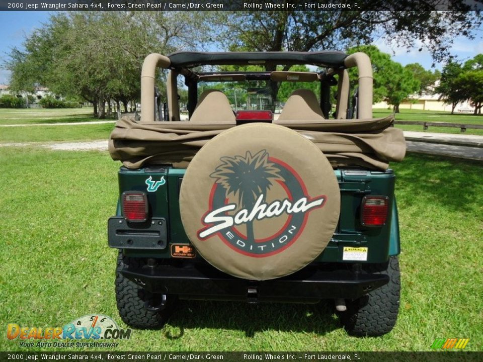 2000 Jeep Wrangler Sahara 4x4 Forest Green Pearl / Camel/Dark Green Photo #3