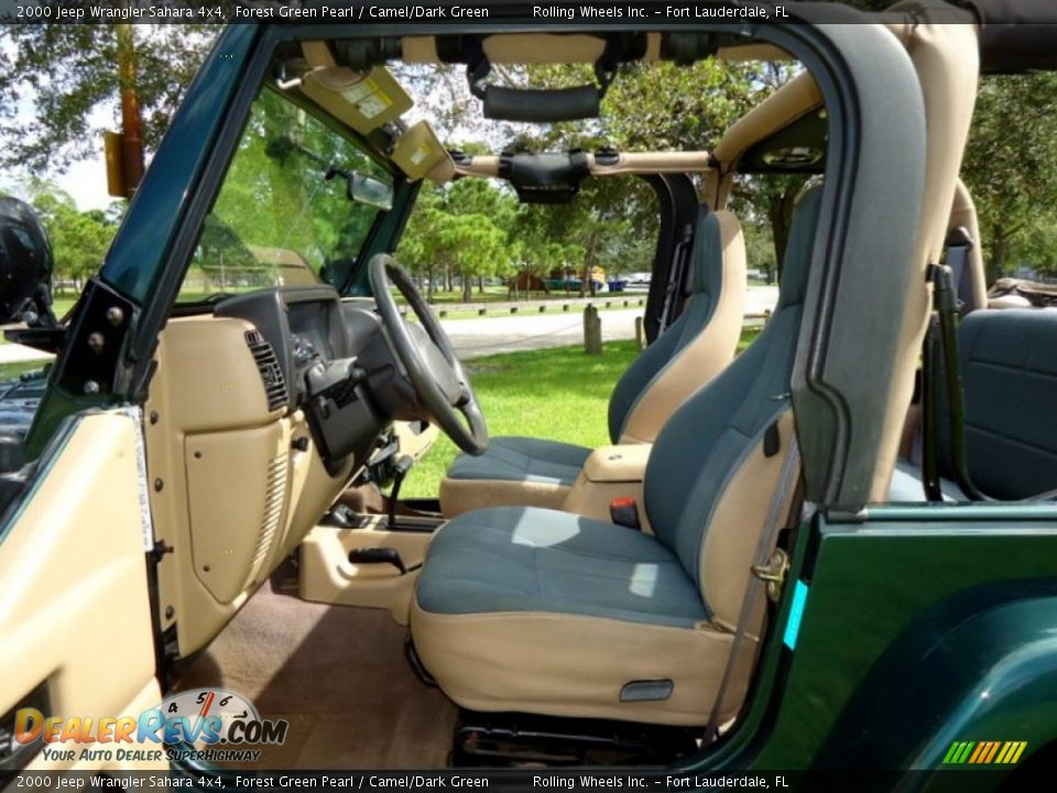 2000 Jeep Wrangler Sahara 4x4 Forest Green Pearl / Camel/Dark Green Photo #5